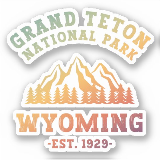 Grand Teton National Park Wyoming USA Gradient Sticker (Voorkant)