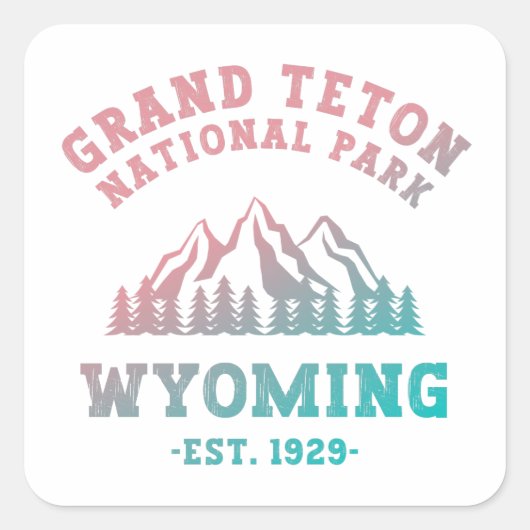 Grand Teton National Park Wyoming USA Gradient Vierkante Sticker (Voorkant)