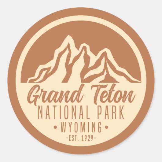 Grand Teton National Park Wyoming USA Ronde Sticker (Voorkant)