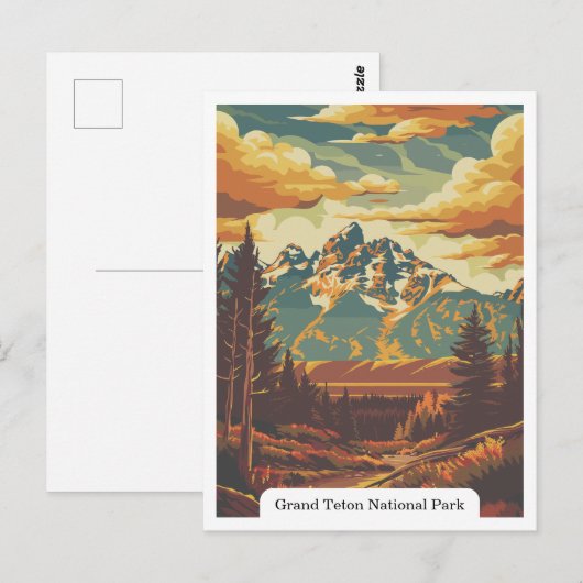 Grand Teton National Park, Wyoming, Verenigde Stat Briefkaart (Voorkant / Achterkant)