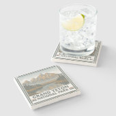 Grand Teton National Stenen Onderzetter (Zijkant)