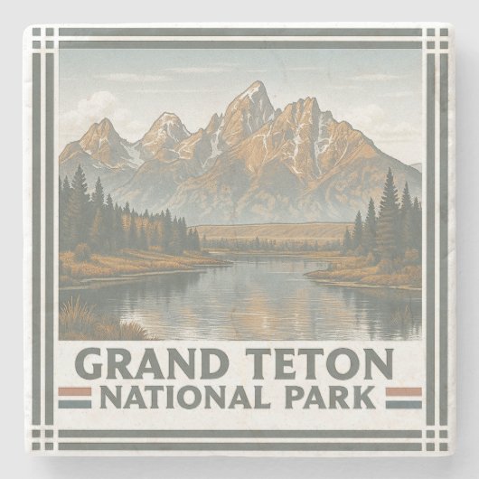 Grand Teton National Stenen Onderzetter (Voorkant)