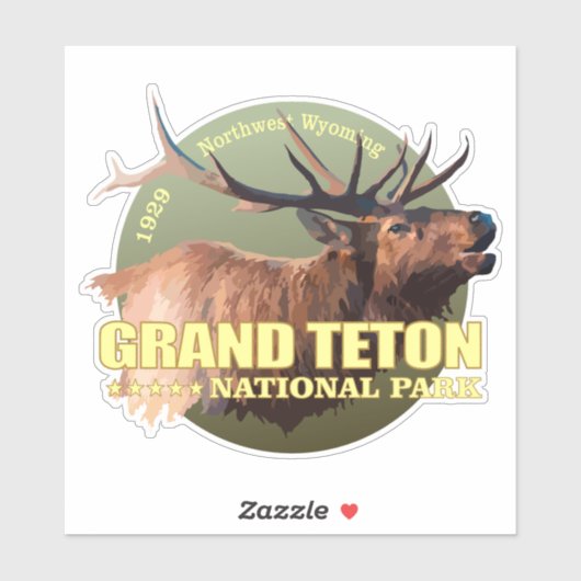 Grand Teton NP (elk) Sticker (Vel)