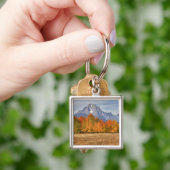 Grand Teton NP, Mount Moran en espelbomen Sleutelhanger (Hand)