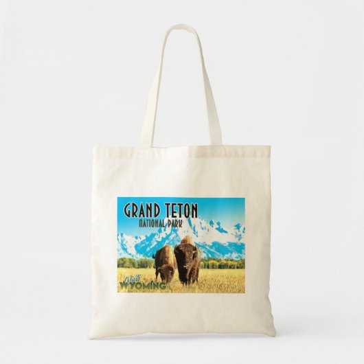 Grand Teton Park Wyoming Vintage Canvas tas (Voorkant)