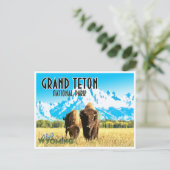 Grand Teton Park Wyoming Vintage Travel Briefkaart (Staand voorkant)
