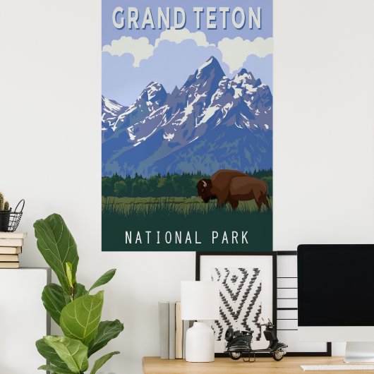 Grand Teton Poster (Thuiskantoor)