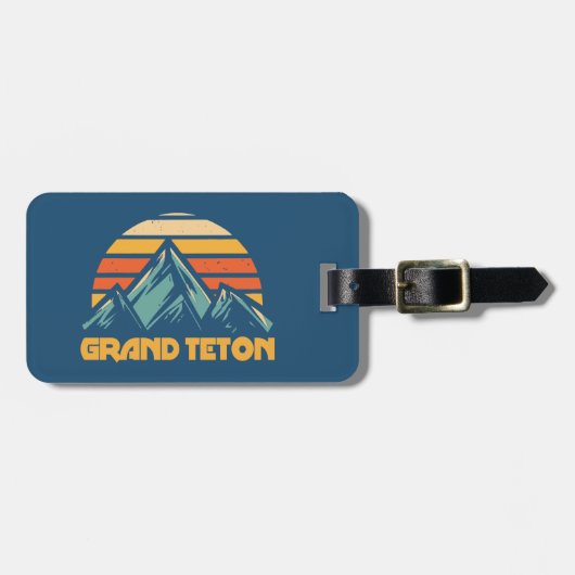 Grand Teton Retro Turquoise Bagagelabel (Voorkant horizontaal)