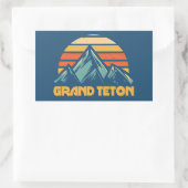 Grand Teton Retro Turquoise Rechthoekige Sticker (Tas)