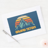 Grand Teton Retro Turquoise Rechthoekige Sticker (Envelop)
