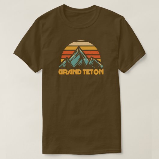 Grand Teton Retro Turquoise T-shirt (Design voorkant)