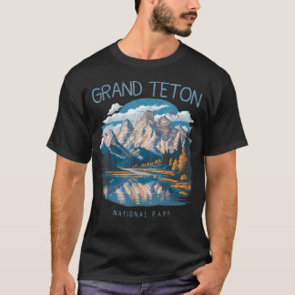 Grand Teton Retro Us Wyoming Jackson Hole Meer T-shirt