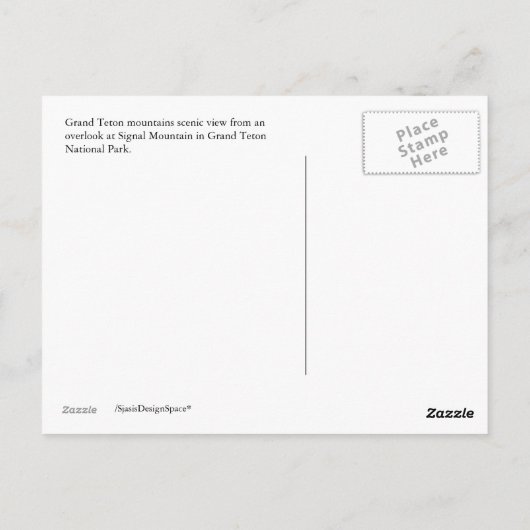 Grand Teton Schilderachtig Uitzicht Briefkaart (Achterkant)