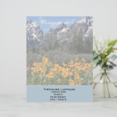 Grand Teton Springtime Souvenir Foto Briefhoofd Ontwerp (Staand voorkant)
