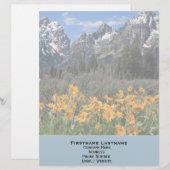 Grand Teton Springtime Souvenir Foto Briefhoofd Ontwerp (Voorkant / Achterkant)