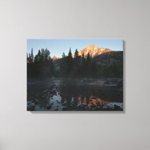 Grand Teton Sunrise op Cottonwood Creek Canvas Afdruk