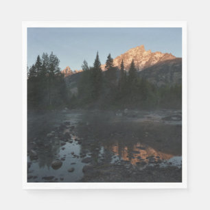 Grand Teton Sunrise op Cottonwood Creek Servet