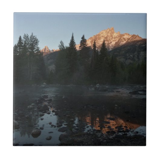 Grand Teton Sunrise op Cottonwood Creek Tegeltje (Voorkant)