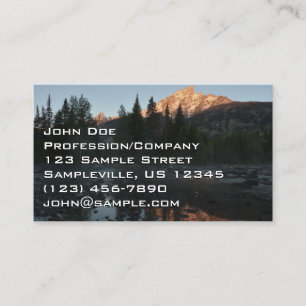 Grand Teton Sunrise op Cottonwood Creek Visitekaartje