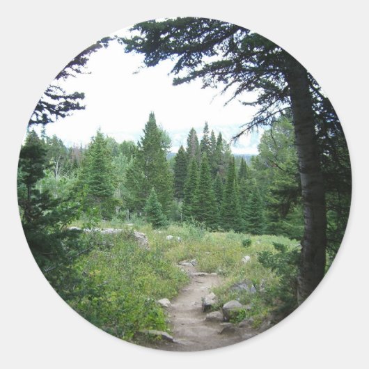 Grand Teton Trail Ronde Sticker (Voorkant)