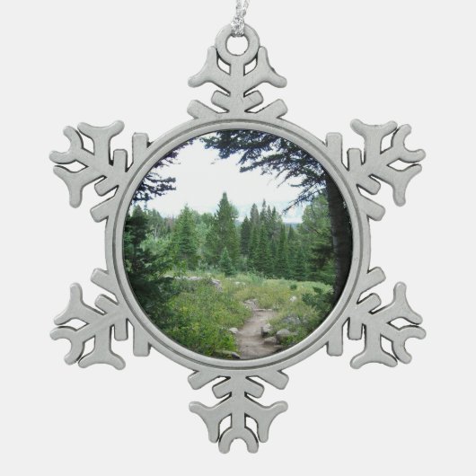 Grand Teton Trail Tin Sneeuwvlok Ornament (Voorkant)