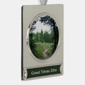Grand Teton Trail Verzilverd Banner Ornament (Rechts)