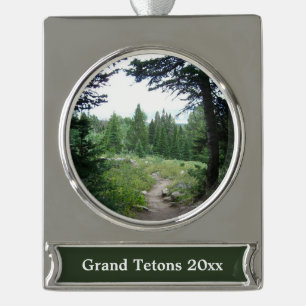 Grand Teton Trail Verzilverd Banner Ornament