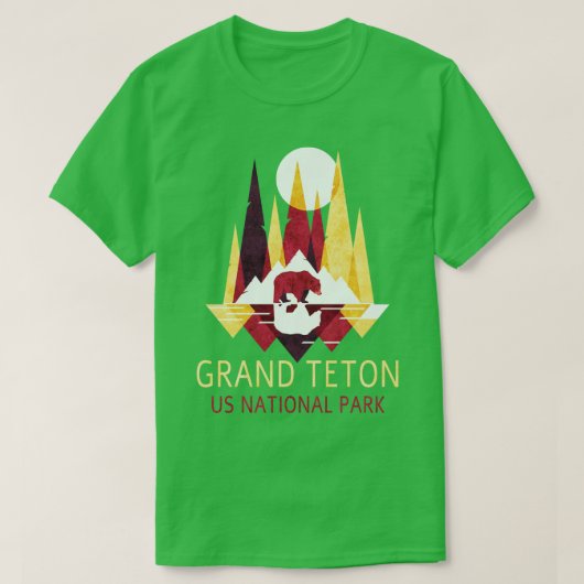 Grand Teton Us National Park Backpackaging Camping T-shirt (Design voorkant)