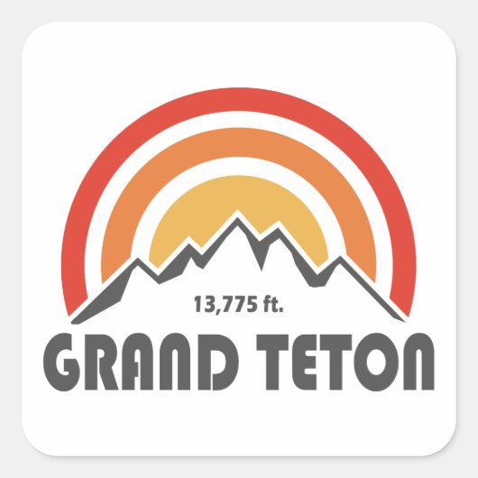 Grand Teton Vierkante Sticker (Voorkant)