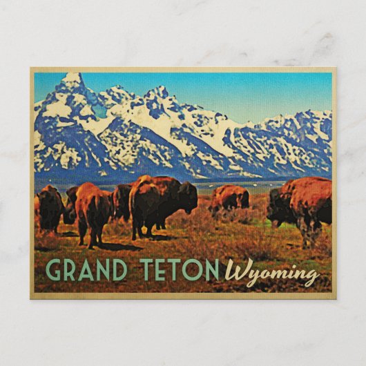 Grand Teton Wyoming Buffalo Briefkaart (Voorkant)