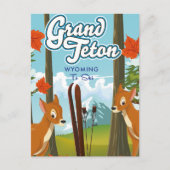 Grand Teton Wyoming naar ski. Briefkaart (Voorkant)