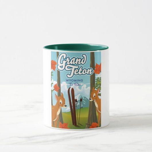 Grand Teton Wyoming naar ski. Mok (Midden)