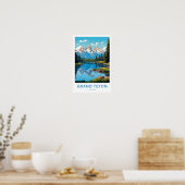 Grand Teton Wyoming Reisprint Poster (Keuken)
