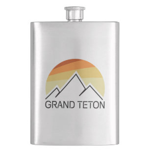 Grand Teton Wyoming Retro Flacon