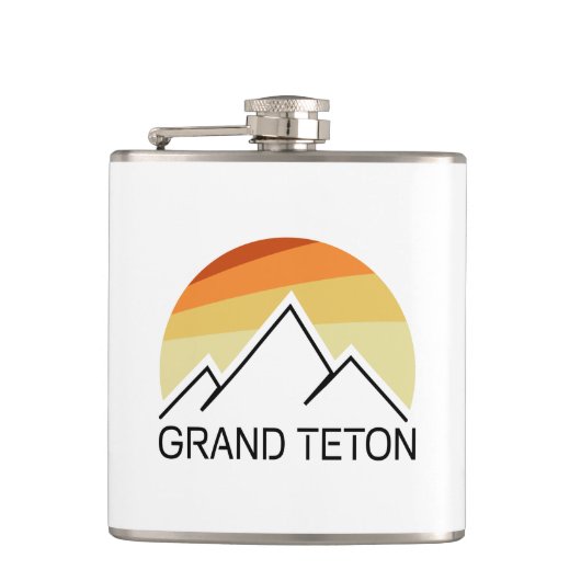Grand Teton Wyoming Retro Heupfles (Voorkant)