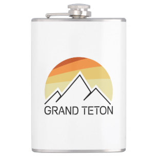 Grand Teton Wyoming Retro Heupfles