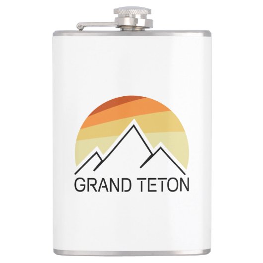 Grand Teton Wyoming Retro Heupfles (Voorkant)