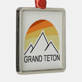 Grand Teton Wyoming Retro Metalen Ornament (Rechts)
