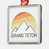 Grand Teton Wyoming Retro Metalen Ornament (Links)