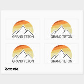 Grand Teton Wyoming Retro Rechthoekige Sticker (Vel)
