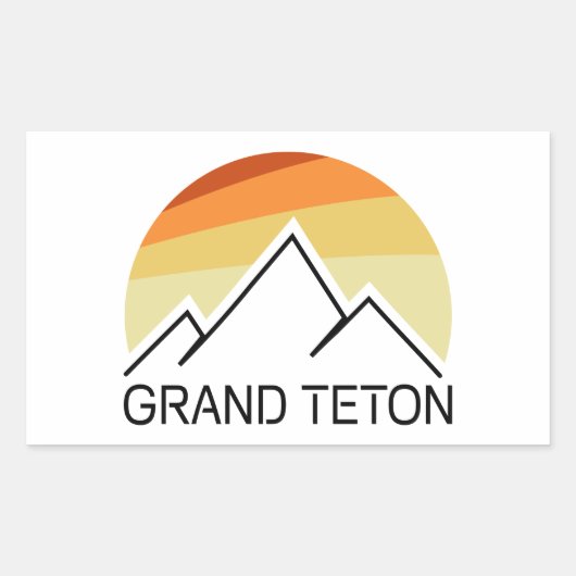 Grand Teton Wyoming Retro Rechthoekige Sticker (Voorkant)