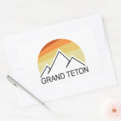 Grand Teton Wyoming Retro Rechthoekige Sticker (Envelop)