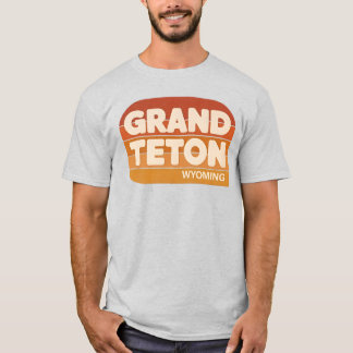 Grand Teton Wyoming Retro Streep T-Shirt