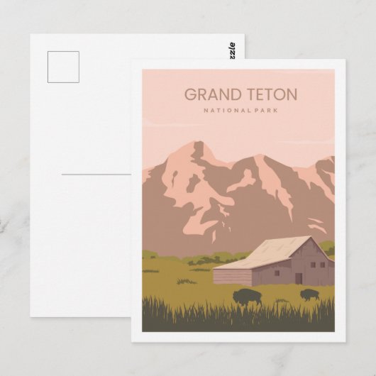 Grand Teton Wyoming Verenigde Staten Travel Place  Briefkaart (Voorkant / Achterkant)