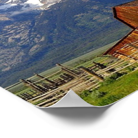 Grand Tetons Barn Poster (Hoek)