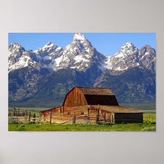 Grand Tetons Barn Poster (Voorkant)