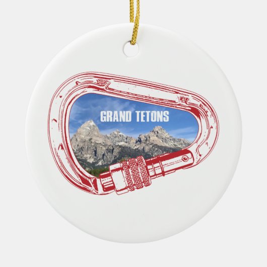 Grand Tetons (Carabiner) Keramisch Ornament (Voorkant)
