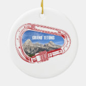 Grand Tetons (Carabiner) Keramisch Ornament (Achterkant)