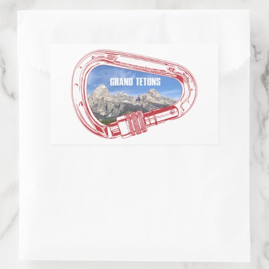 Grand Tetons (Carabiner) Rechthoekige Sticker (Tas)