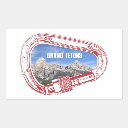 Grand Tetons (Carabiner) Rechthoekige Sticker (Voorkant)